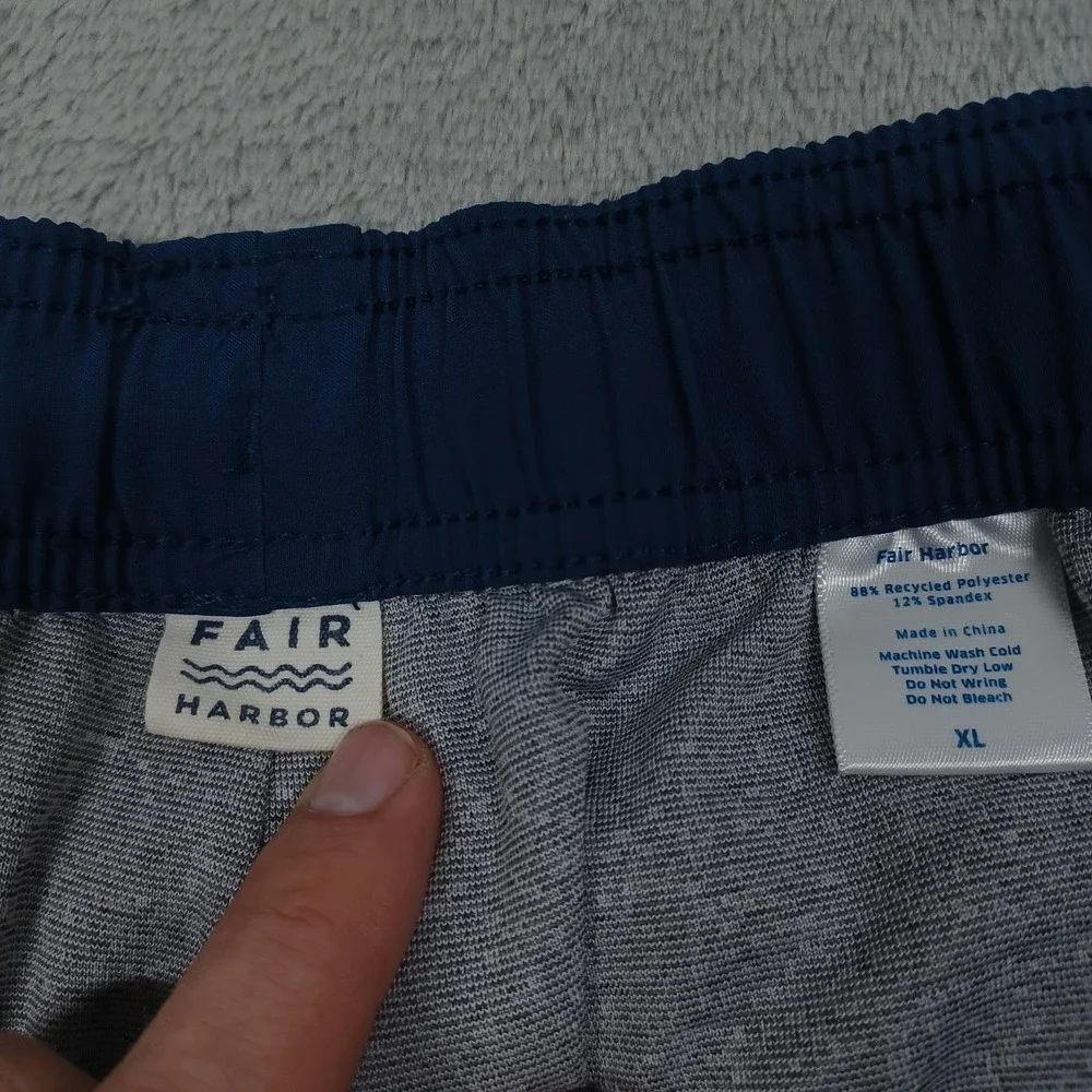 Fair Harbor Shorts Mens‎ XL Blue Lined Swimwear Drawstring Casual
